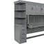 Lit simple gris avec tiroirs et bureau - solution d'espace pour les petites pièces, les matériaux, les options de fonctionnement en douceur, la construction, l'utilisation flexible-130428318