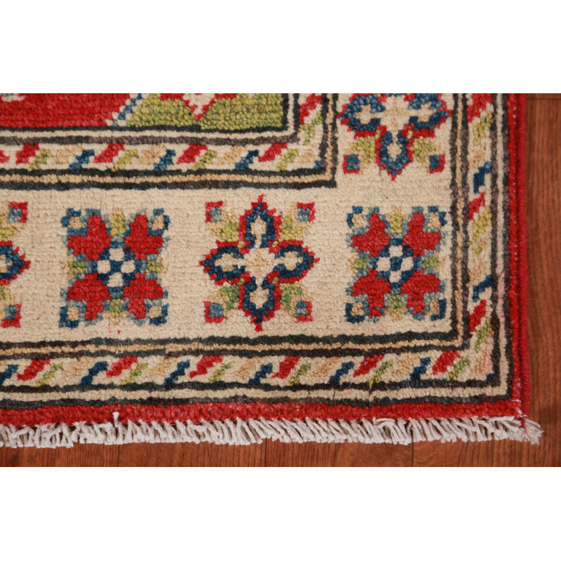 Tapis décoratif rouge Kazak 2 x 3