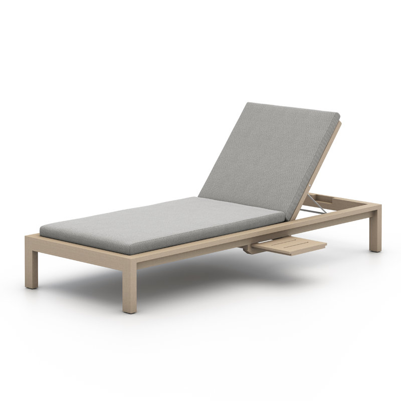Sonoma Outdoor Teak Chaise Lounge, Faye Sand, Washed Brown