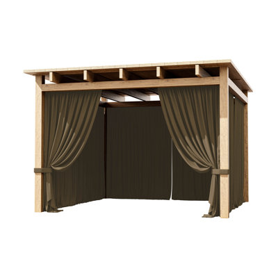 4-Panel Gazebo Curtain, Waterproof Outdoor Privacy Panels With Zipper, Designed For Patio & Backyard Gazebo Tent (Curtain Only)