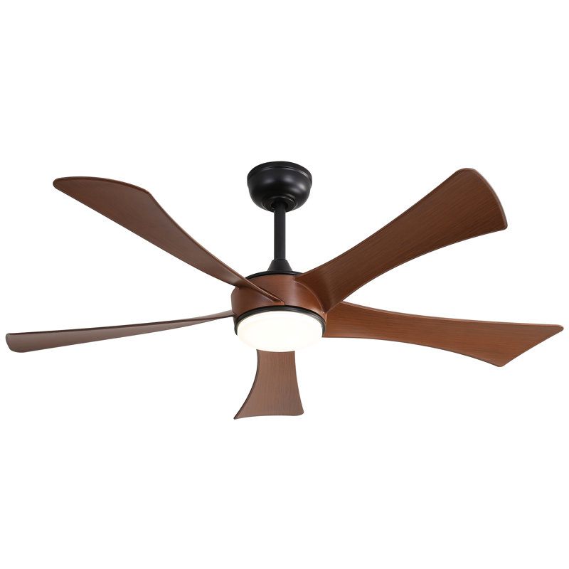 Ventilateur de plafond moderne de 52 pouces avec moteur à courant continu réversible à télécommande 3 pales à intensité variable de 5 couleurs