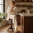 Dicle Swivel Pine Solid Wood Adjustable Height Counter Stool with Iron Frame-776863404