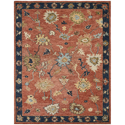 Harji Sienna Bloom Wool Hand-Tufted Area Rug
