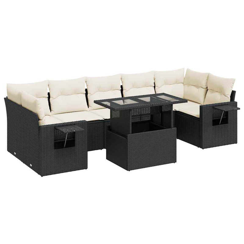 Ensemble de canapé de jardin Vidaxl - noir