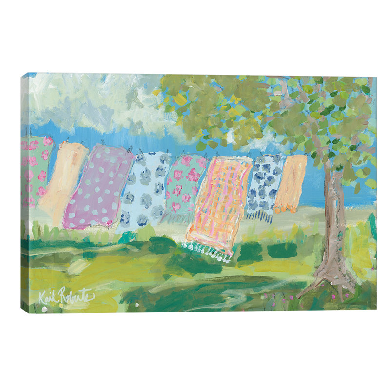 Laundry Day by Kait Roberts - Wrapped Canvas Painting, 101.6 cm H x 66.04 cm W x 3.175 cm D