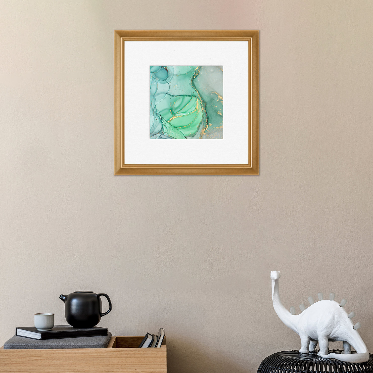 Wood Picture Frame with Mat, 11" x 14", Gold