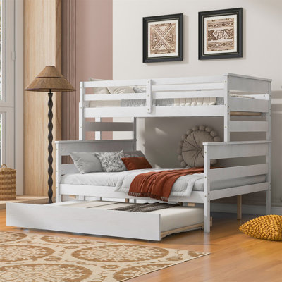 Wood Twin Over Full Bunk Bed With Twin Size Trundle -  Harriet Bee, EA40AFA107C6411F8F990BD25864589E