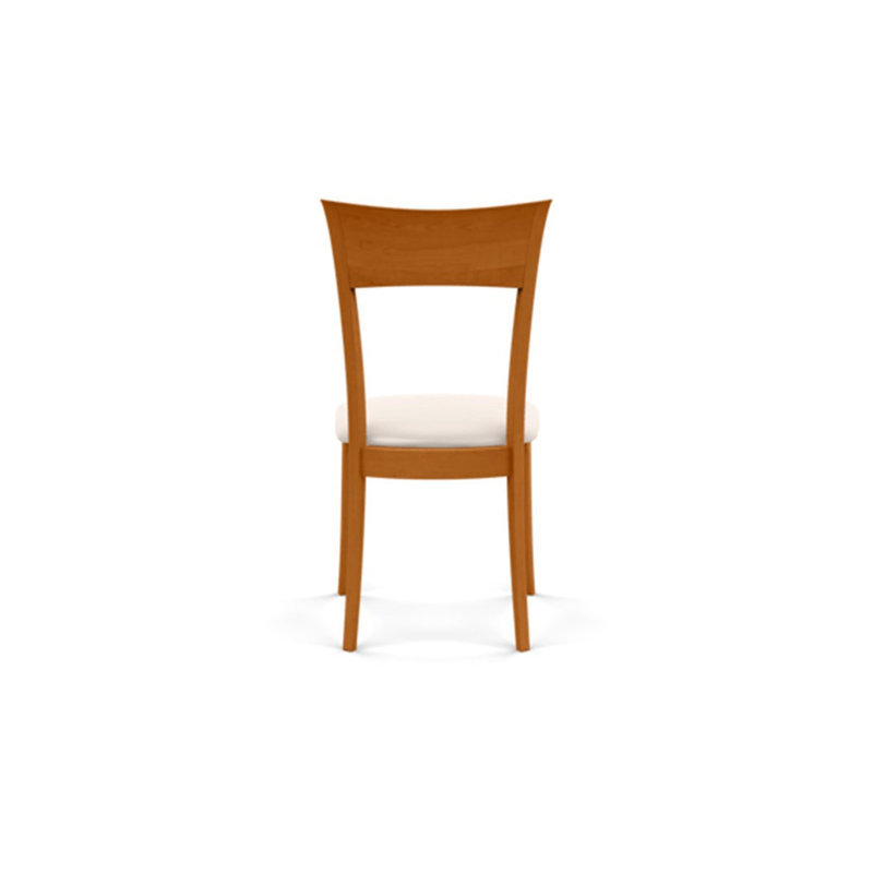 Ingrid Upholstered Dining Chair, Natural Cherry, White Leather