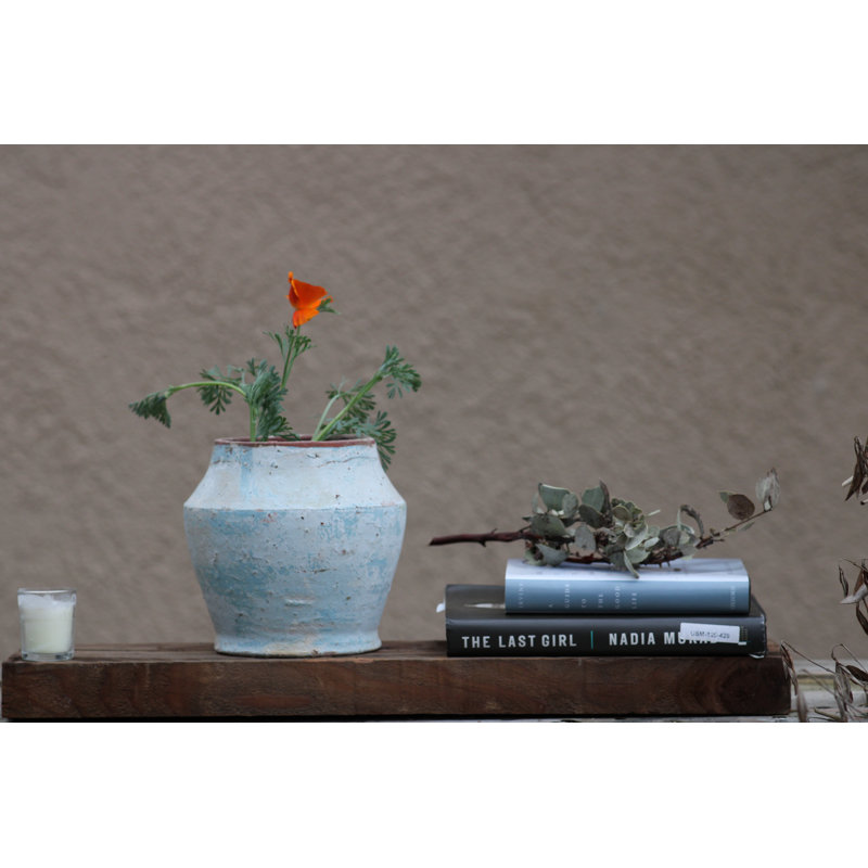 Pot en grès façonné à la main, style toscan - Couleurs assorties (16,5 cm L x 20 cm H) - Petit pot en grès - Usage intérieur et extérieur