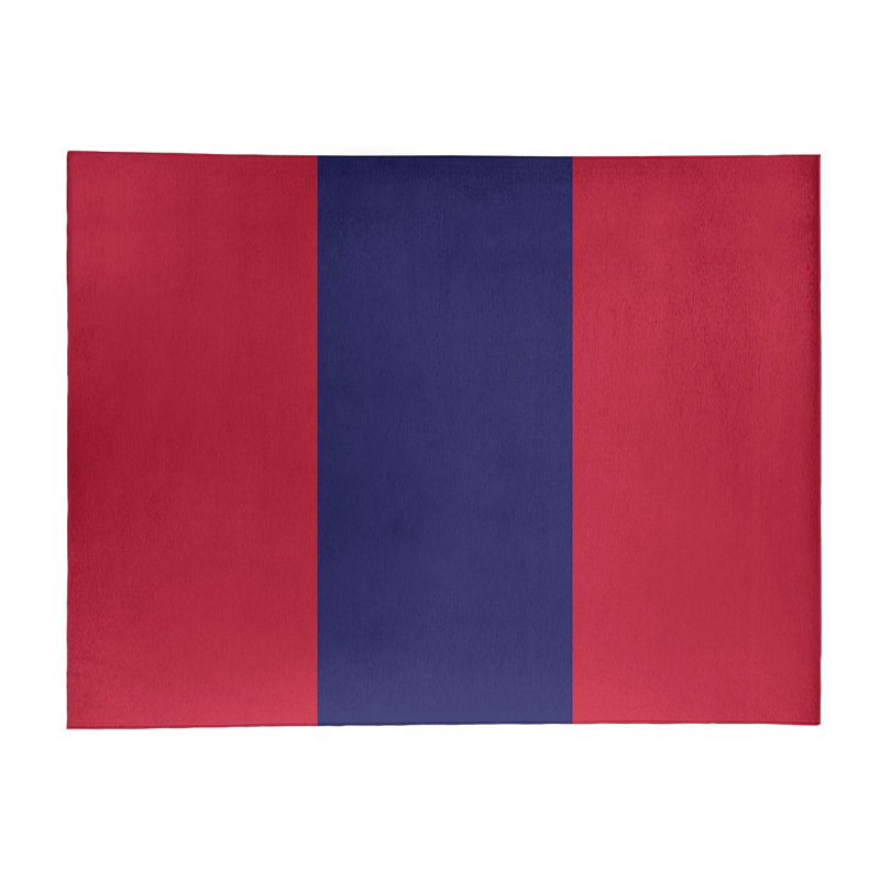 Tapis à rayures bleu marine/rouge anthracite St Louis, Rectangle 5 pi x 7 pi