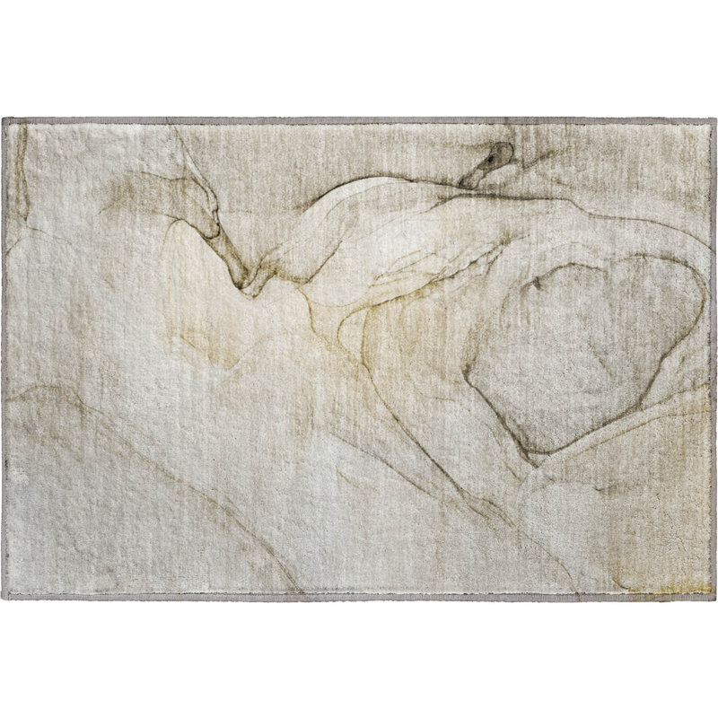 Premium Machine Washable Cerrito AMF502 Beige Rug, Rectangle 1'8" x 2'6"