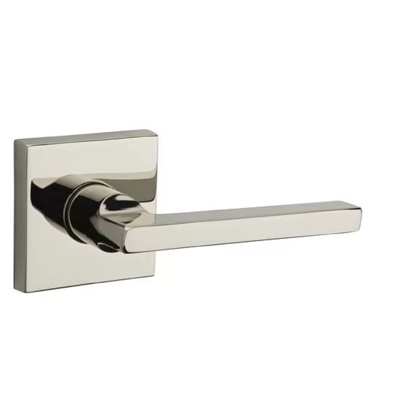 Keyed Door Lever with Rosette, Yes, Bright Nickel
