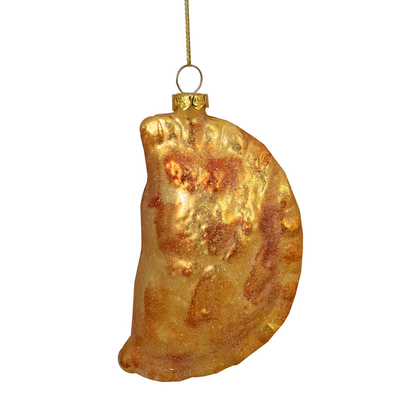 Ornement de Noël en verre scintillant Pierogi