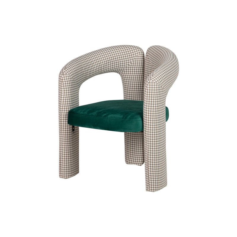 101.6cm H Polyester Blend Upholstered Accent, Green/Beige