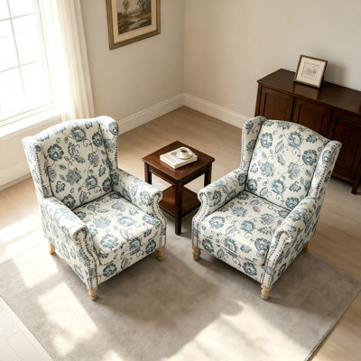 30"W Upholstered Wingback Armchair