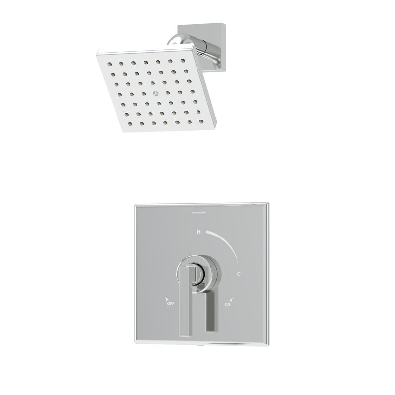 Ensemble de garniture de robinet de douche à poignée simple Duro HydroMersion, Chrome poli