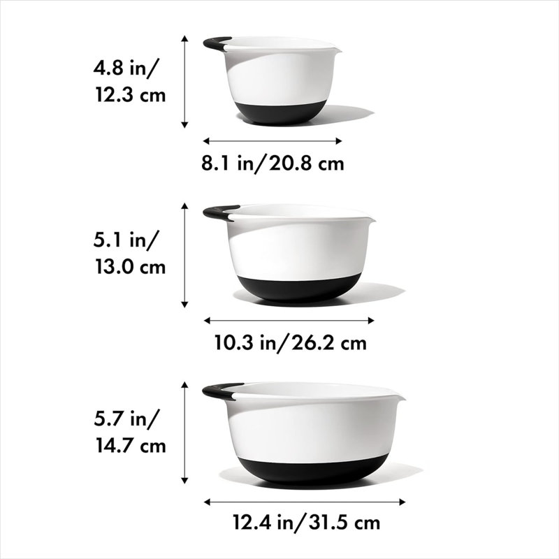 Good Grips 3-Piece Mixing Bowl Set, Black
