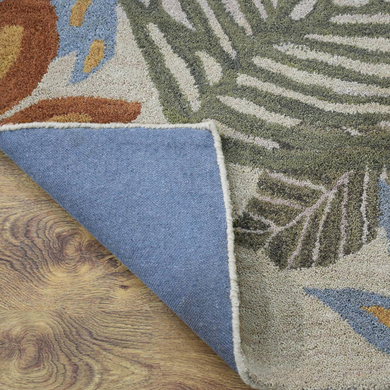 Stantonsburg Hand Tufted Wool Eco-Friendly Area Rugs - Rectangle, Cream Color, Floral Modern Design, High Pile Thick Handmade Anti Skid Area Rugs for Living Room, Bed Room