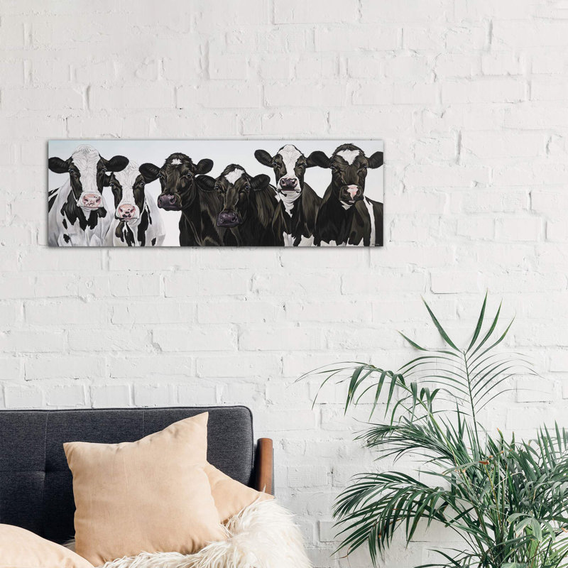 Herd Of Cows by Clara Bastian - Panoramic Print on Canvas, 152.4 cm H x 50.8 cm W x 1.91 cm D, No Frame
