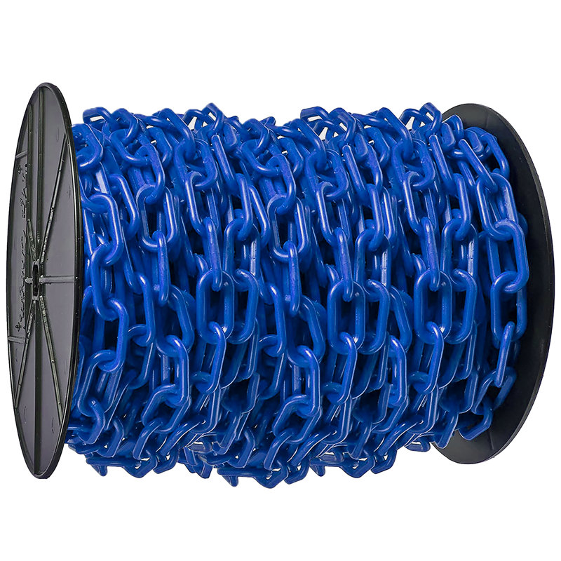Enrouleur de chaîne en plastique, Bleu, H 2 po x l 1200 po x P 2 po