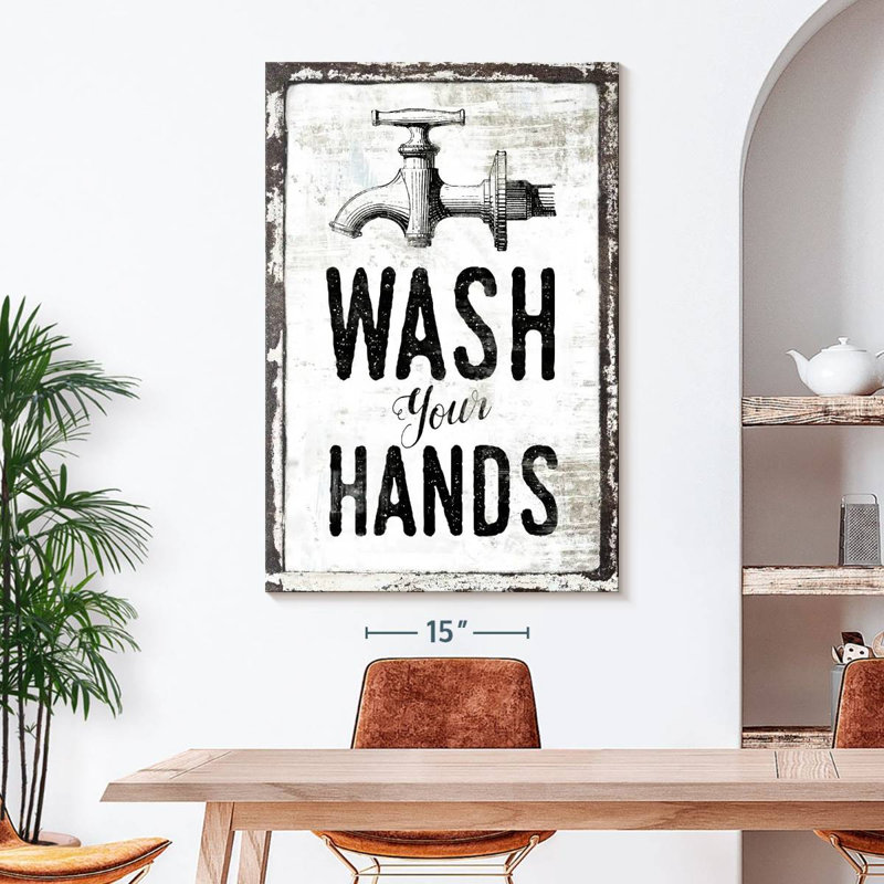 «Wash Your Hands», impression sur toile, H 48 po x l 32 po x P 1,25 po