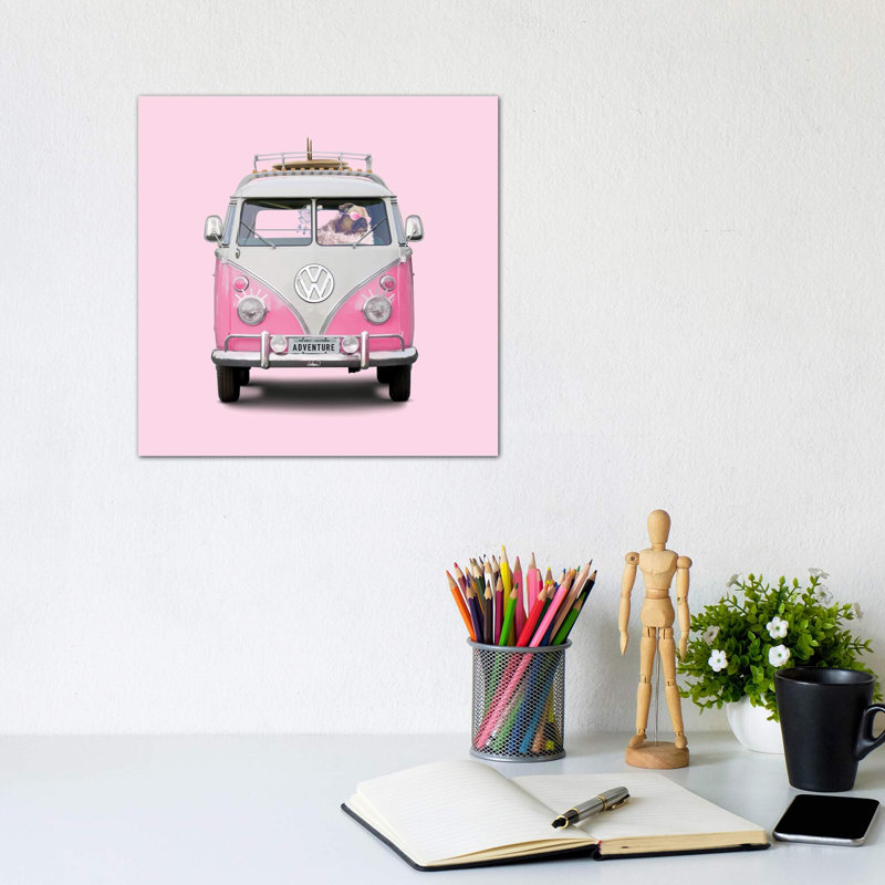 Pug Girly Adventure by Lostanaw - Wrapped Canvas Painting, 30.48 cm H x 30.48 cm W