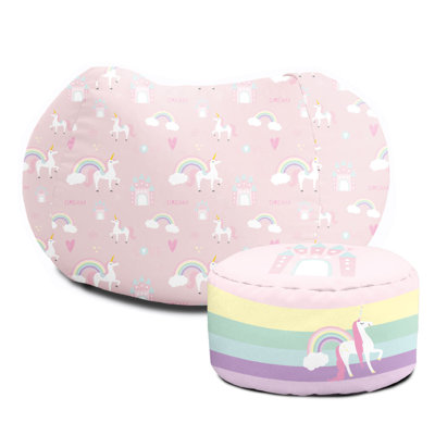 rucomfy Beanbags Printed Mini Slouchbag Bean Bag - Childrens Playroom, Bedroom - Machine Washable - Arrives Pre-Filled