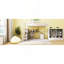Lit mezzanine double en métal avec bureau et échelle de rangement latérale, blanc