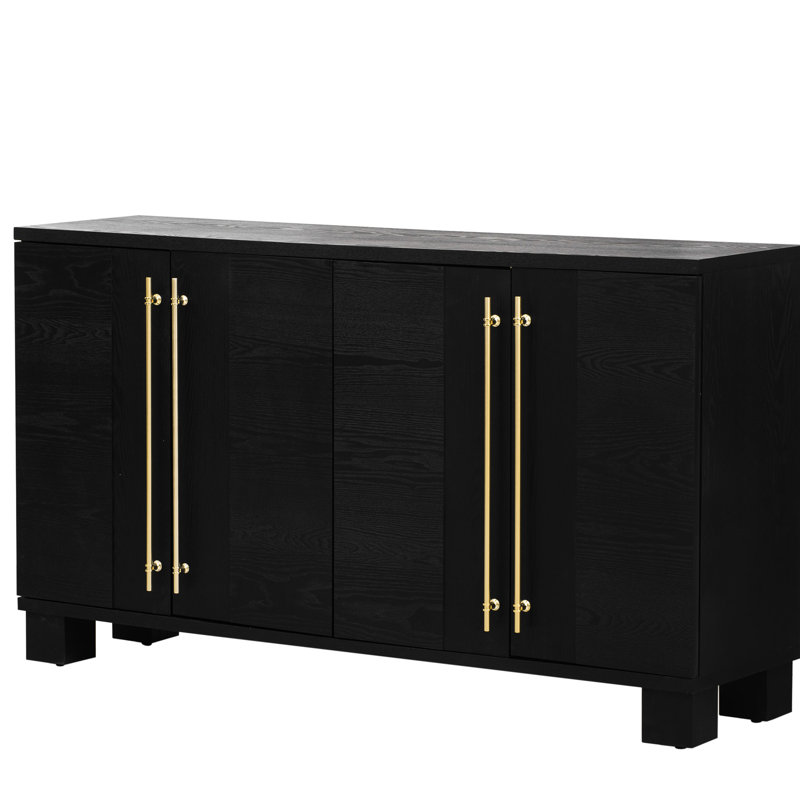 Black Sideboard With A Frame And Adjustable Shelves Large Storage In Framework