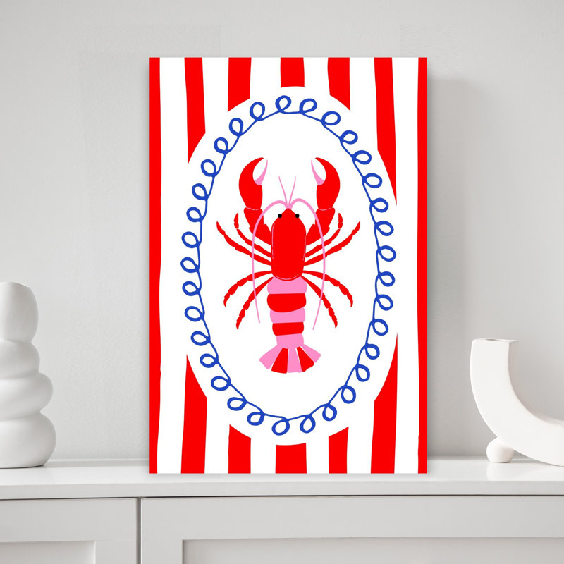 Art mural Bold Lobster Striped, H 18 po x l 12 po