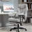 Office Chair, Gray Color. 400Lbs Capacity. Lumbar Support And Foot Rest. Reclining Function 360 Swivel. Ergonomic Adjustable Chair Big Tall By , 400Lbs, Gray, Rest, Microfiber, Support, Reclining,