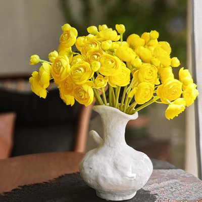 2 Bunches Ranunculus Artificial Flower, Faux Silk Mini Ranunculus Flowers For DIY Bouquet, Bulk Fake Wedding Filler Flowers For Centerpieces Arrangements Bridal Shower Decorations
