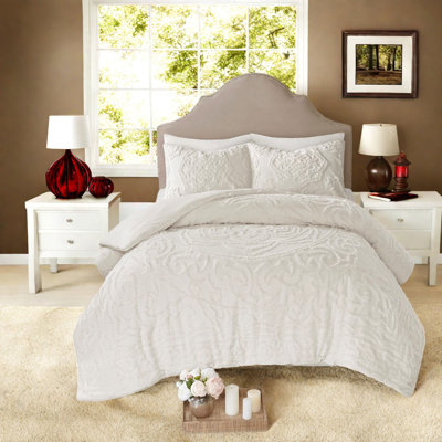 Ensembles de literie en coton toutes saisons de qualité supérieure de style blanc cassé chic décontracté