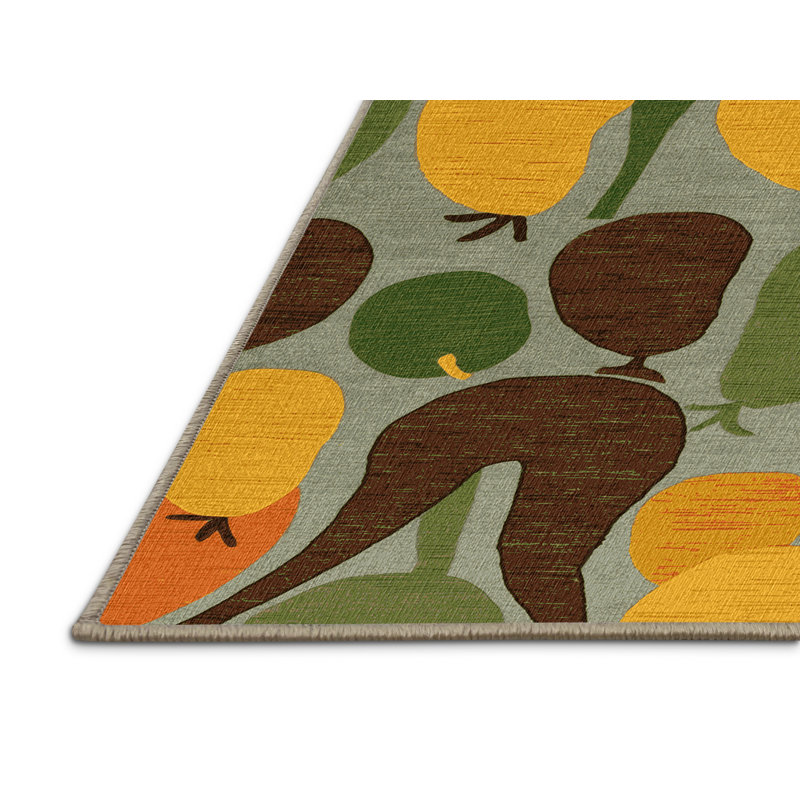 Washable Baobab Fruit Fruits Area Rug, Round 7'