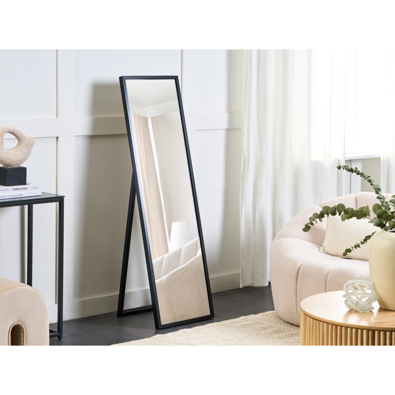 Wobna Flat Floor Mirror, Black
