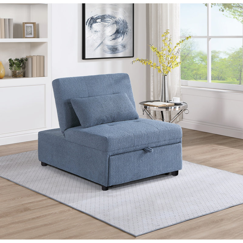 Moderne en bleu gris avec siège convertible en tissu et siège convertible