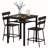 3-Piece Modern Style Dining Table Set, Space-saving Dinette Set For Kitchen, Dining Room, Small Space, Small Bar Table Set Of 3 With Particle Board Top, Metal Frame And Built-in Storage Rack-1923965014