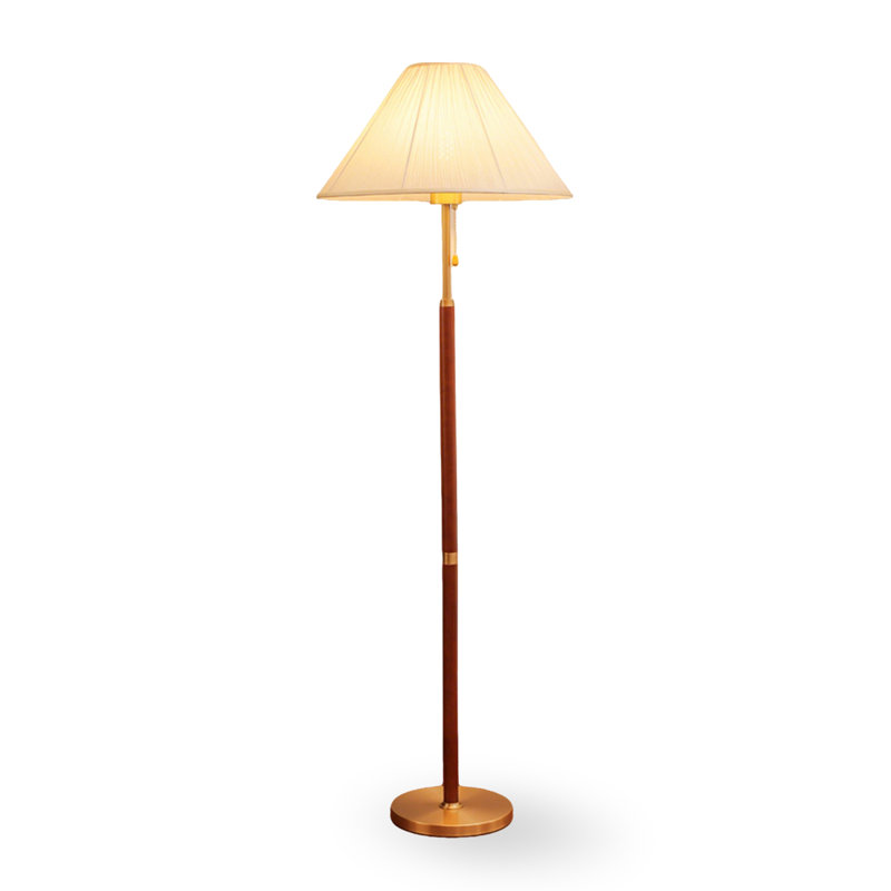 Walnut Solid Wood + Copper Free form Floor Lamps