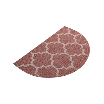 Tapis intérieur / extérieur géométrique rouge rouille
