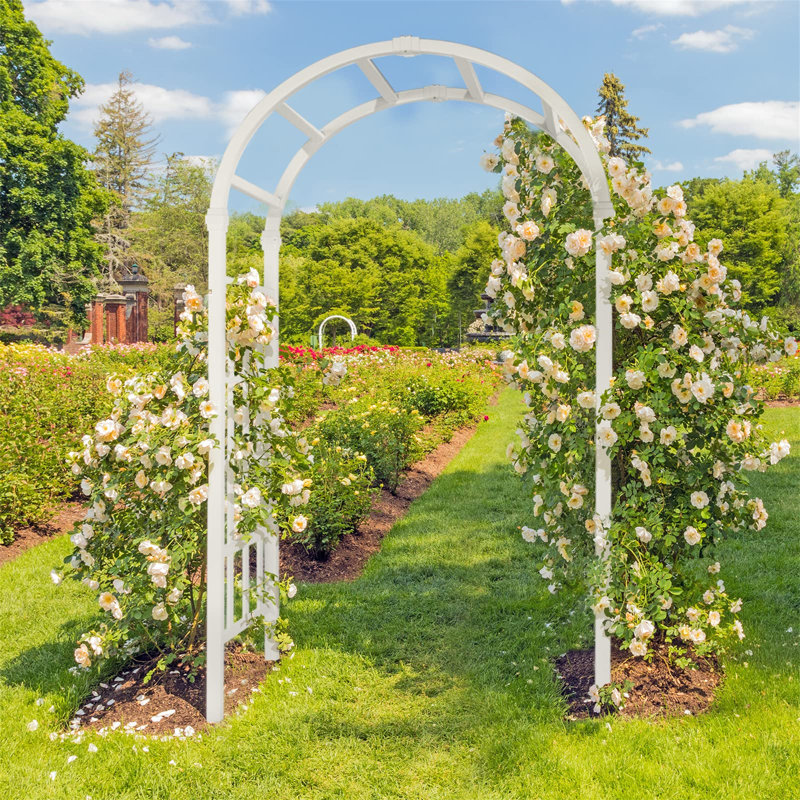 Elegant White Vinyl Garden Arbor Wedding Arch