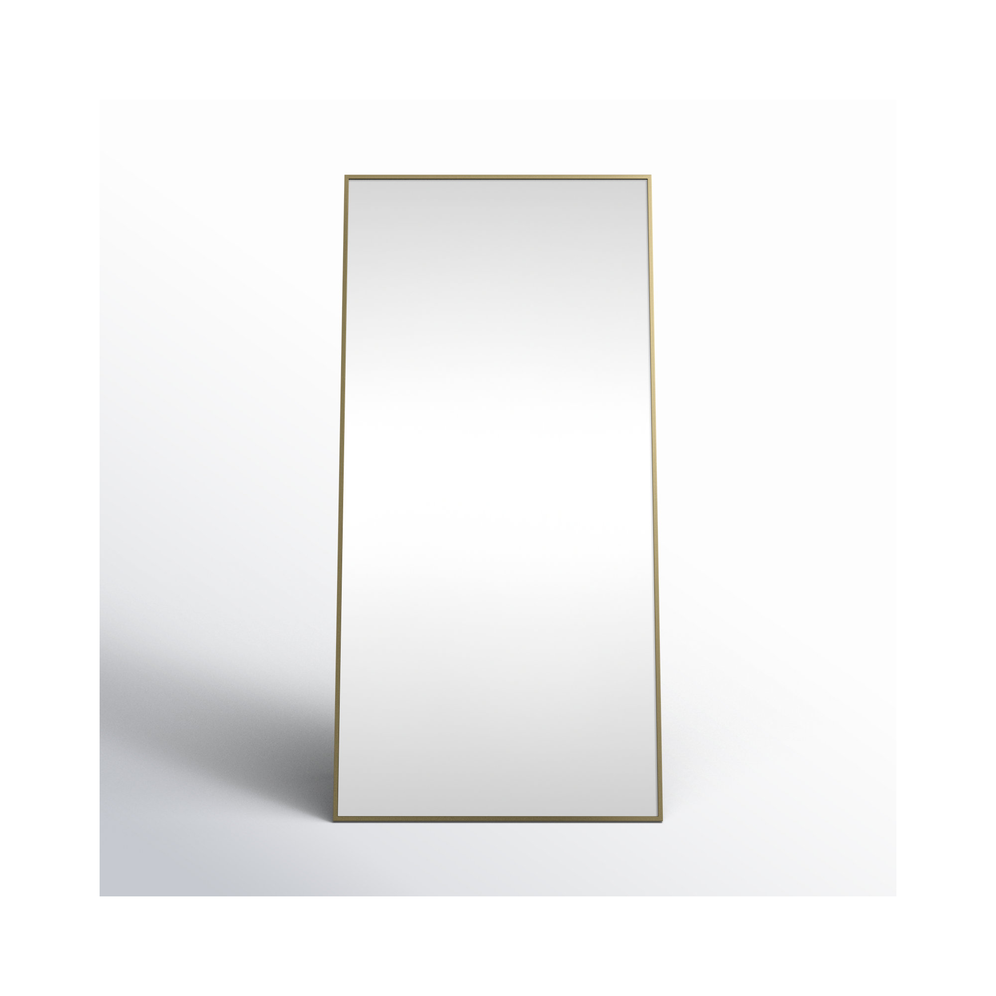 Sabine Metal Rectangle Floor Mirror, 72" x 36", Brass