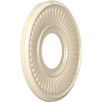 Médaillon de plafond en PVC thermoformé Berkshire de 10 po x P 3 1/2 po x P 3/4 po (convient aux auvents jusqu'à 4 1/2 po), brume de perle métallique universelle