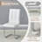 5-Piece Dining Set, 70" Tempered Glass Table with Polished Stainless Steel Base & 4 C-Shaped Cantilever PU Leather Chairs-115748131-119437098