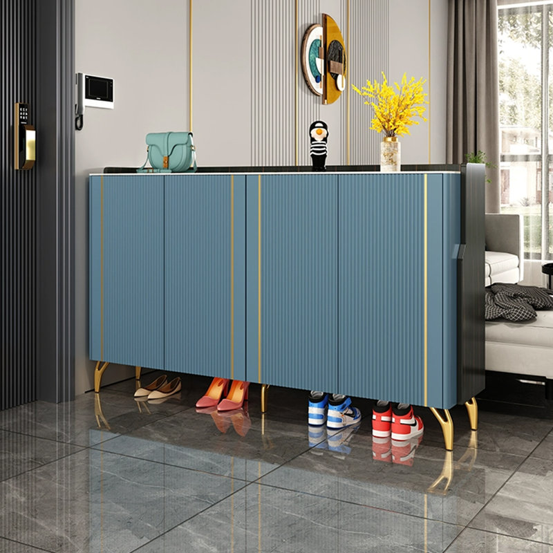 Rangement à chaussures en bois manufacturé bleu