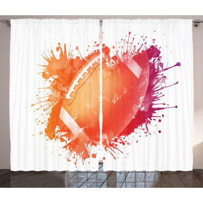 Sports Semi-Sheer Rod Pocket Curtain Panels