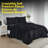 Ultra Soft Microplush Solid Fleece Sheet Set - King, Black-117002904-117002898