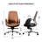Genuine Leather Executive Office Chair, Executive Guest Chair, Mid Back Comference Office Chair for Office Comference Room Table,Swivel with Wheels(Brown)-2100170208