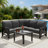 Nolensville Outdoor 5-Person L-Shaped Patio Conversation Set-921829770