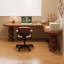 Bureau brun en bois massif en forme de L-1479493623-1479493621