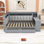Full Two Drawers Daybed with Light Strip, Charging Station and Storage Shelves-1743633217